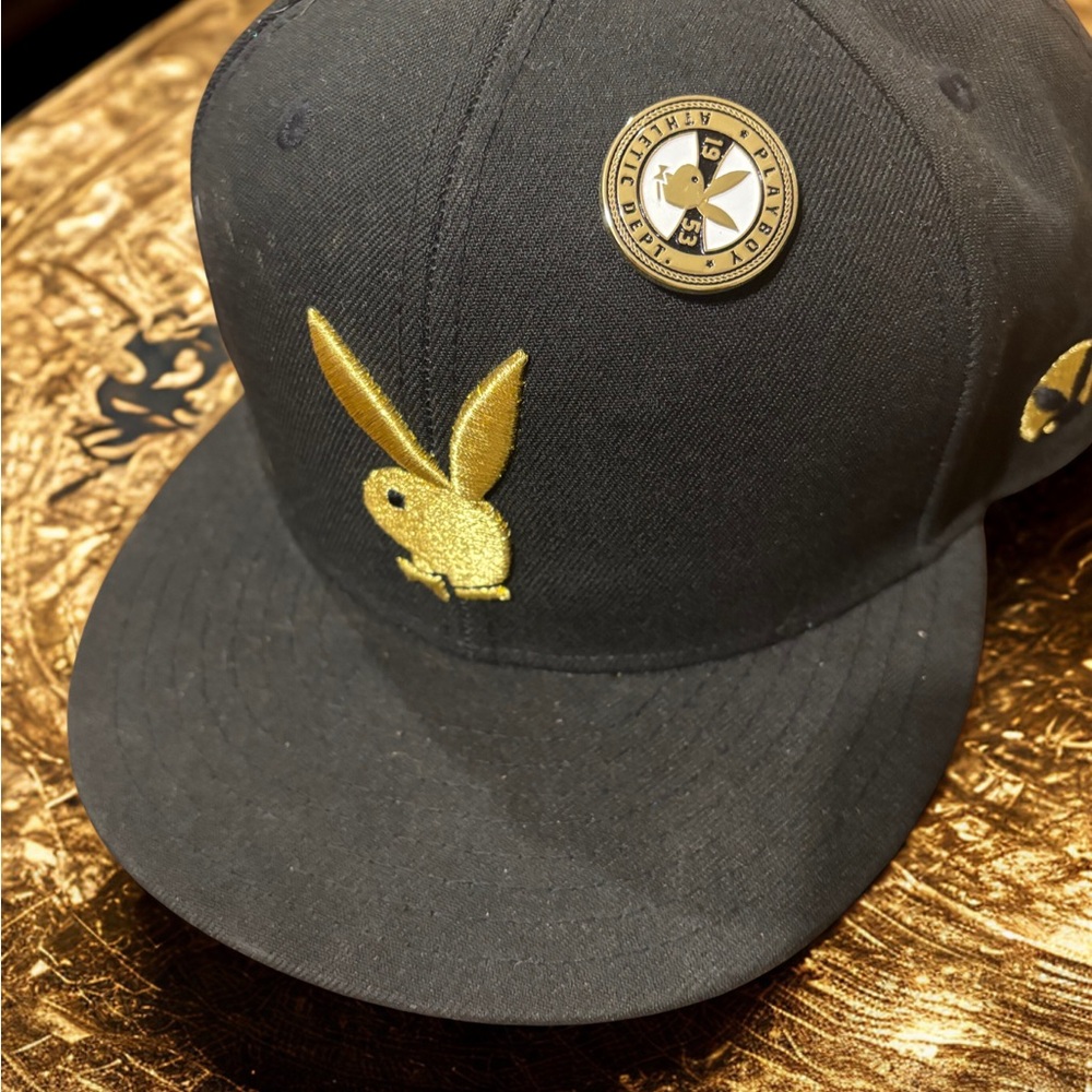 PLAYBOY Black and Gold Logo Cap